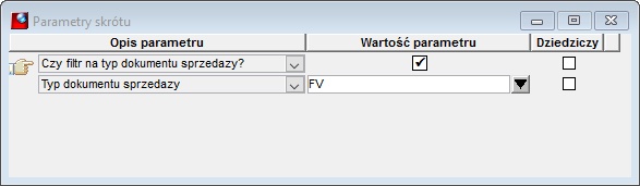 Parametry skrótu Parametry skrótu