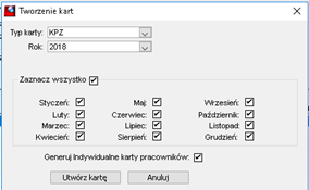 Parametry inicjowania grupowego kart Parametry inicjowania grupowego kart