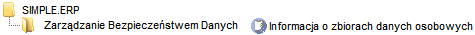 Menu Informacja o zbiorach danych osobowych Menu Informacja o zbiorach danych osobowych