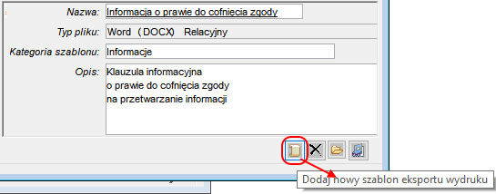 Definiowanie szablonu raportu - dodawanie nowego szablonu Definiowanie szablonu raportu - dodawanie nowego szablonu